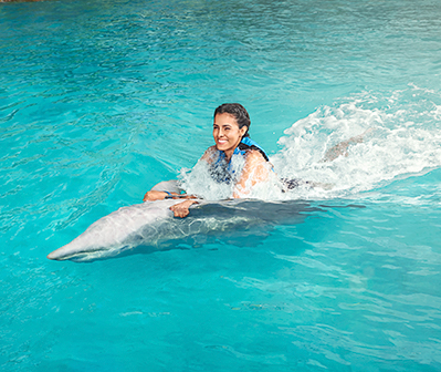 Swim with dolphins in Garrafon Park, Cancun, Isla Mujeres